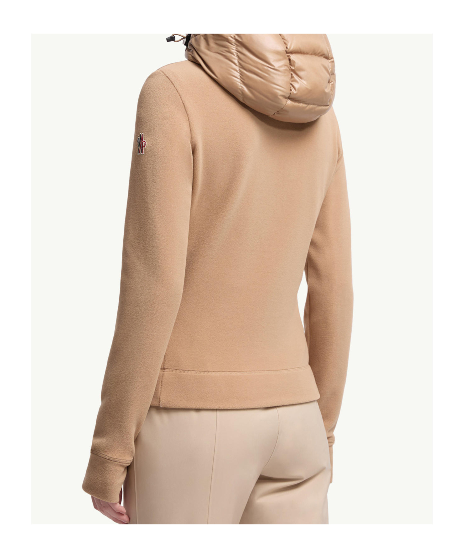 Moncler Padded Zip-up Hoodie In Nude