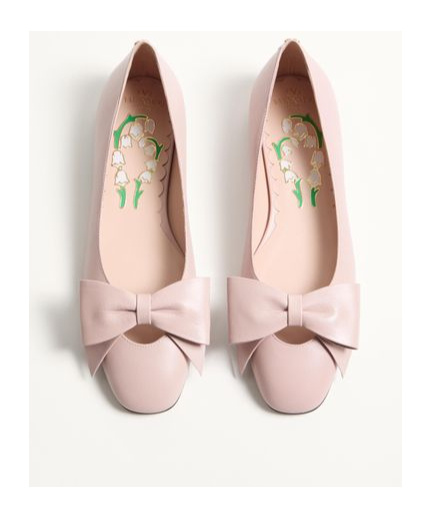 Valentino Garavani Bowow Kidskin Ballerina Woman Water Rose 41