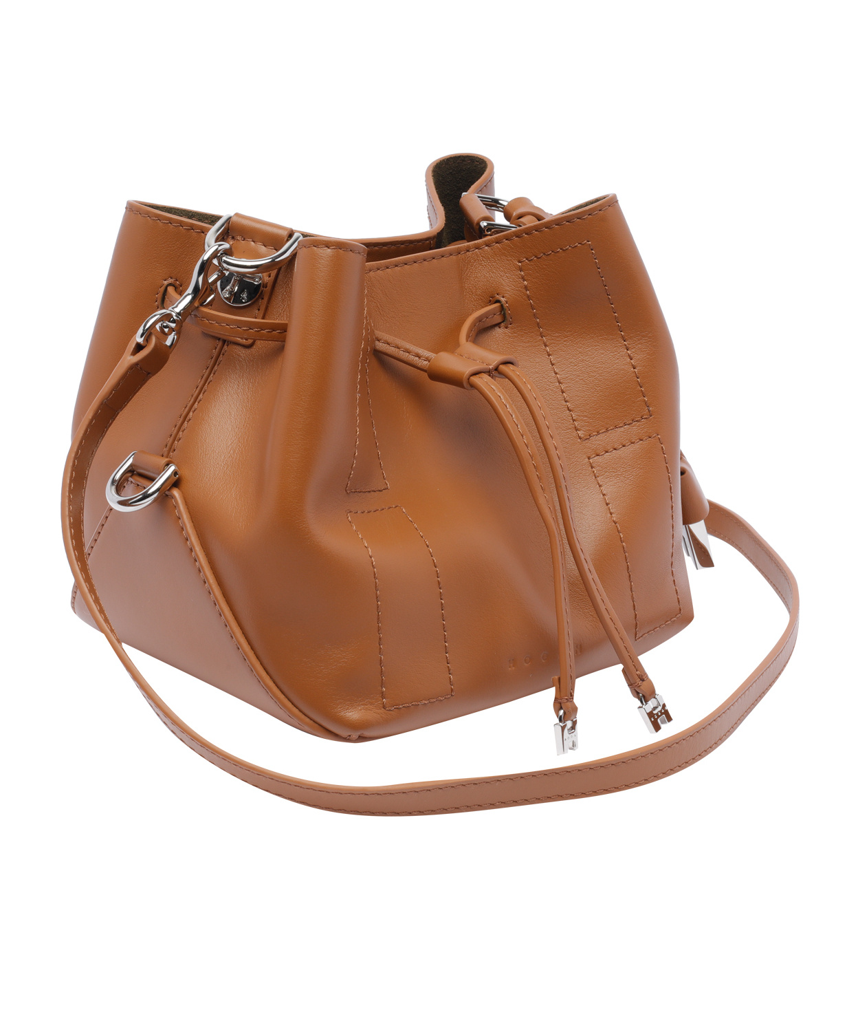 Hogan Mini Kenya Bucket Bag With Adjustable Strap In Brown