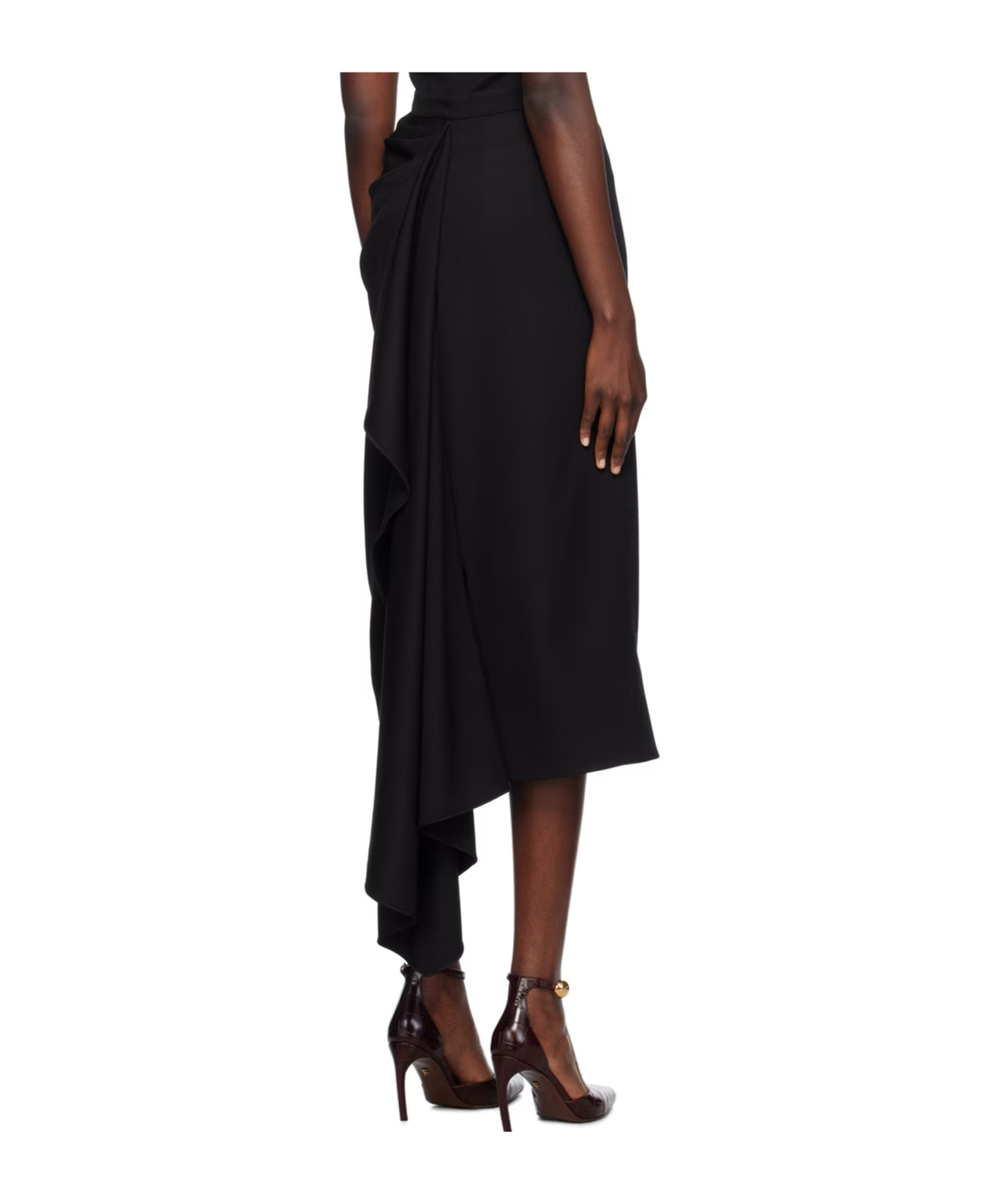 Erdem Falling Skirt With Slit In Black