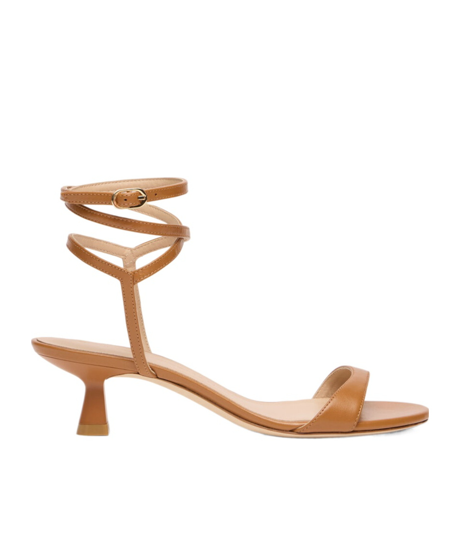 Stuart Weitzman Wrap Leather Sandals In Brown