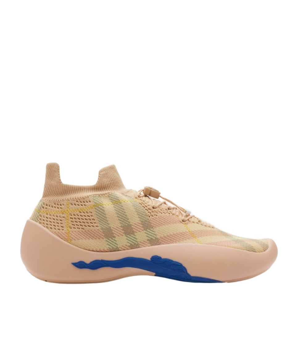 Burberry Women's Neptune Pink Checked Boots In Nude