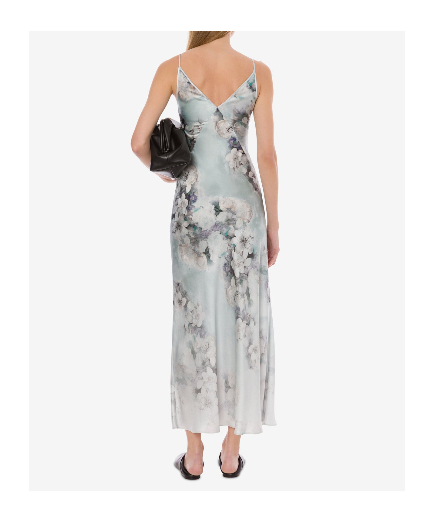Alberta Ferretti Floral Print Maxi Dress With V-neckline In White
