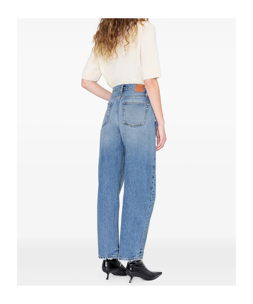 Anine Bing Five-pocket Denim Trousers Featuring Belt Loops In Blue