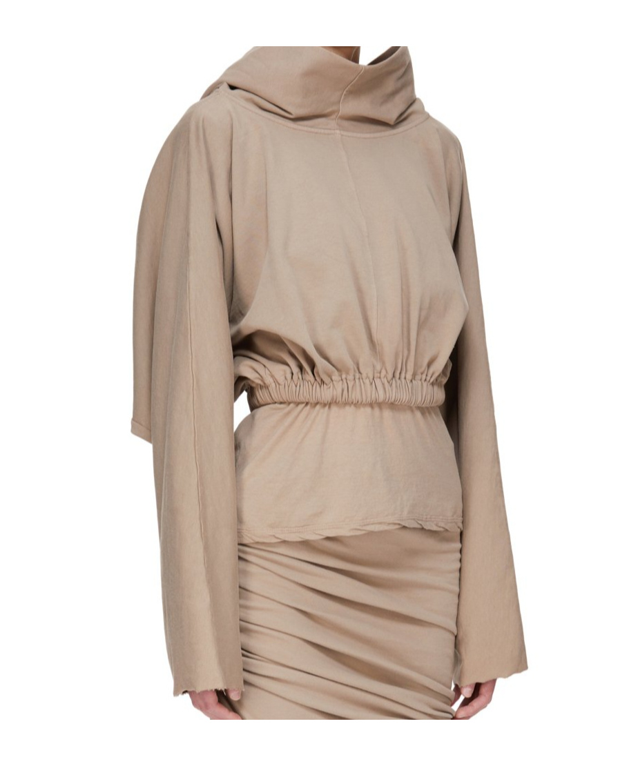 Rick Owens Drkshdw Long Sleeve Sweatshirt In Brown