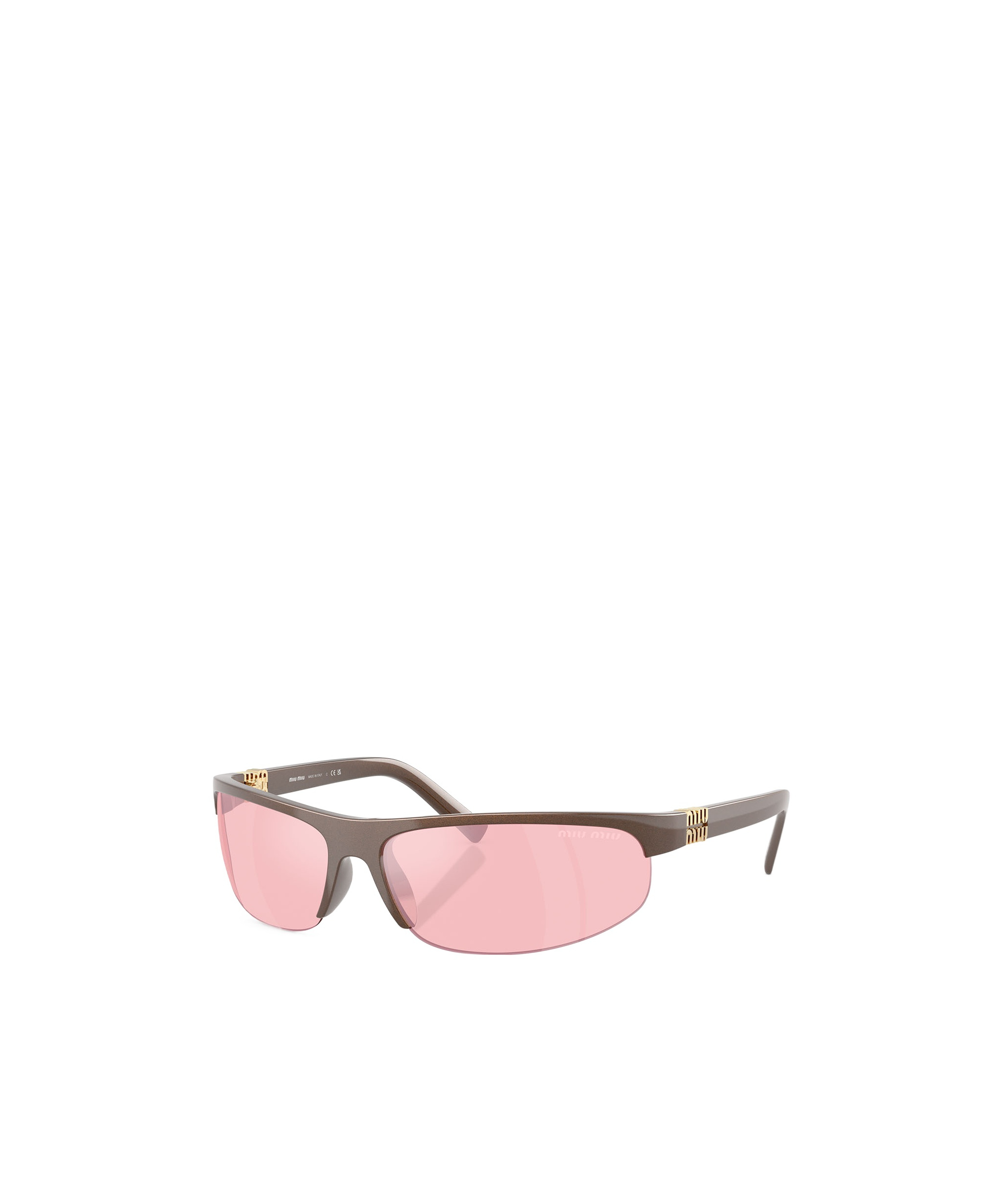 Miu Miu A02s Semi-rimless Oval Plastic Sunglasses In Pink