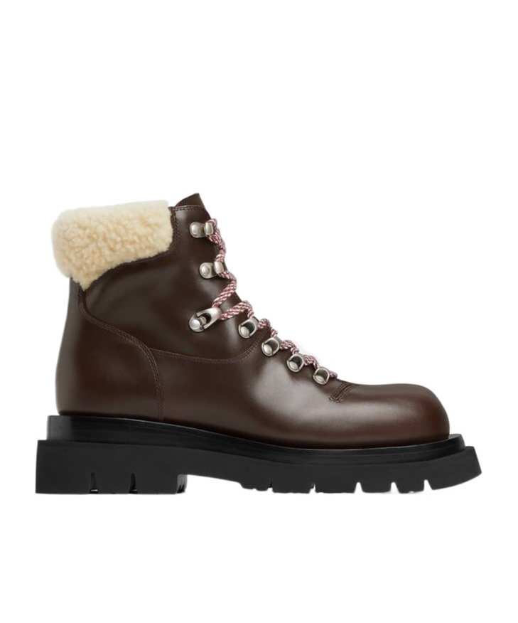 Bottega Veneta Lug Hiking Ankle Boot In Brown