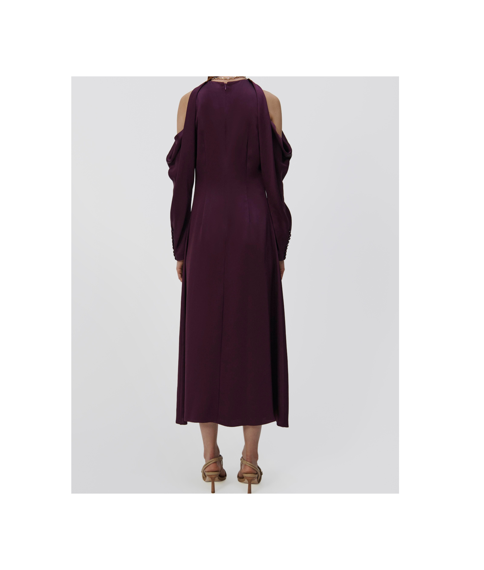 JONATHAN SIMKHAI LOVISA COLD-SHOULDER MIDI DRESS