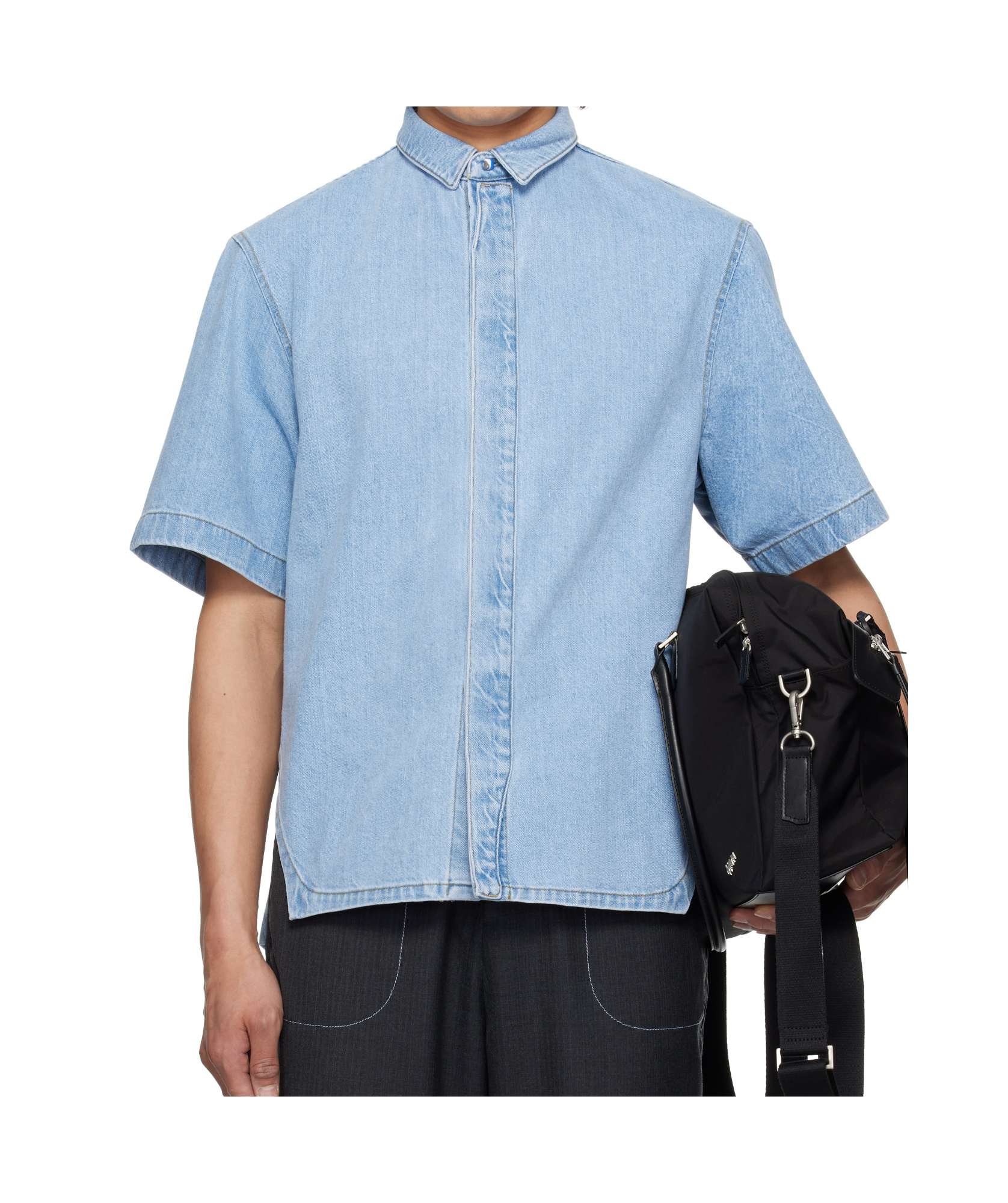 Ader Error Blue Half Sleeve Product. 57 Shirt In Blue