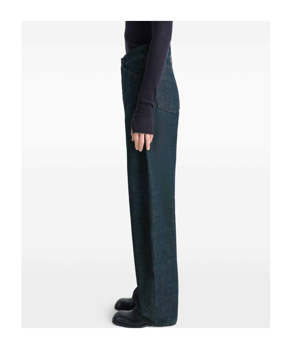 Lemaire High-waisted Curved Jeans In Blue