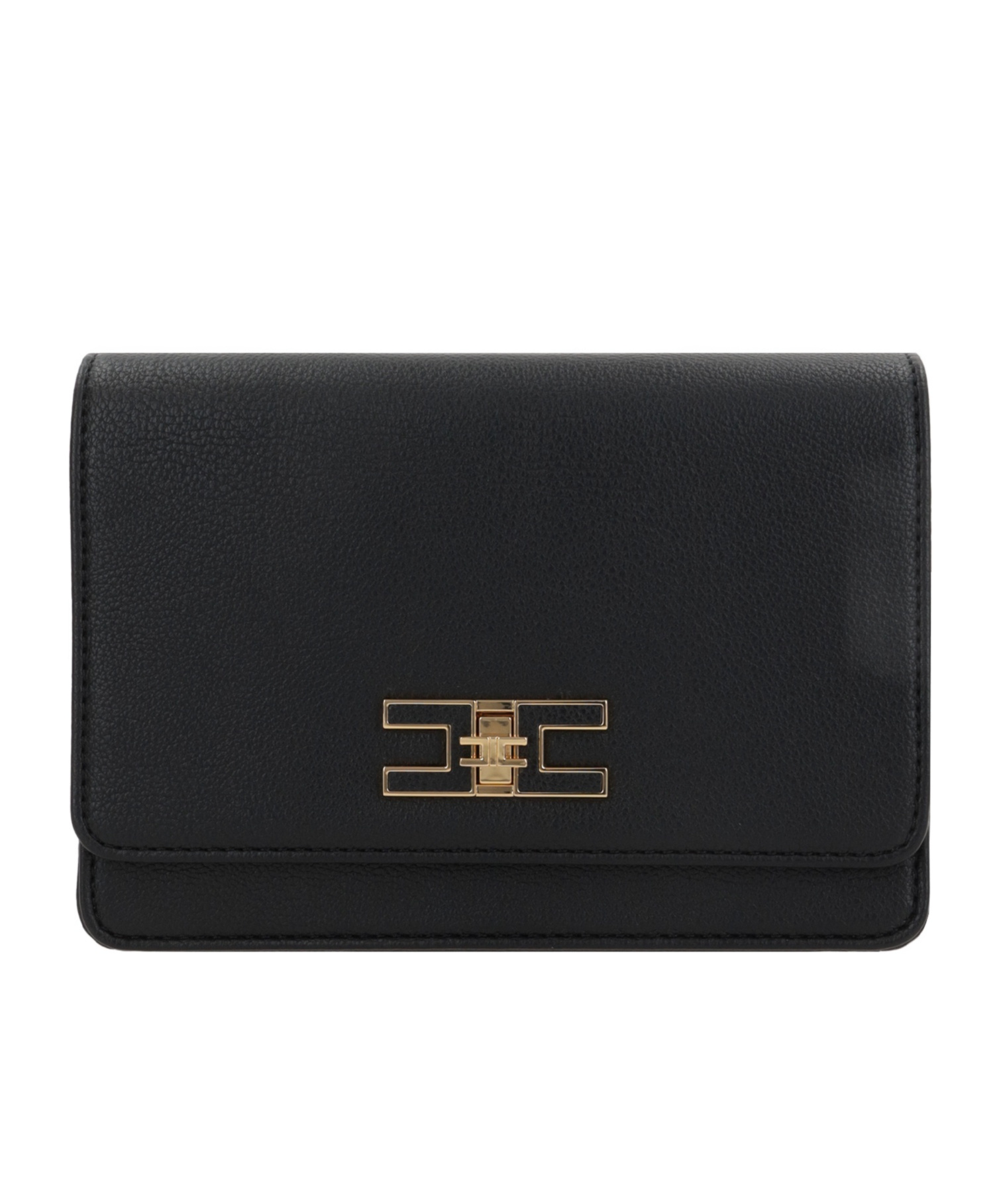 Shop Elisabetta Franchi Groumette-chain Shoulder Bag In Black