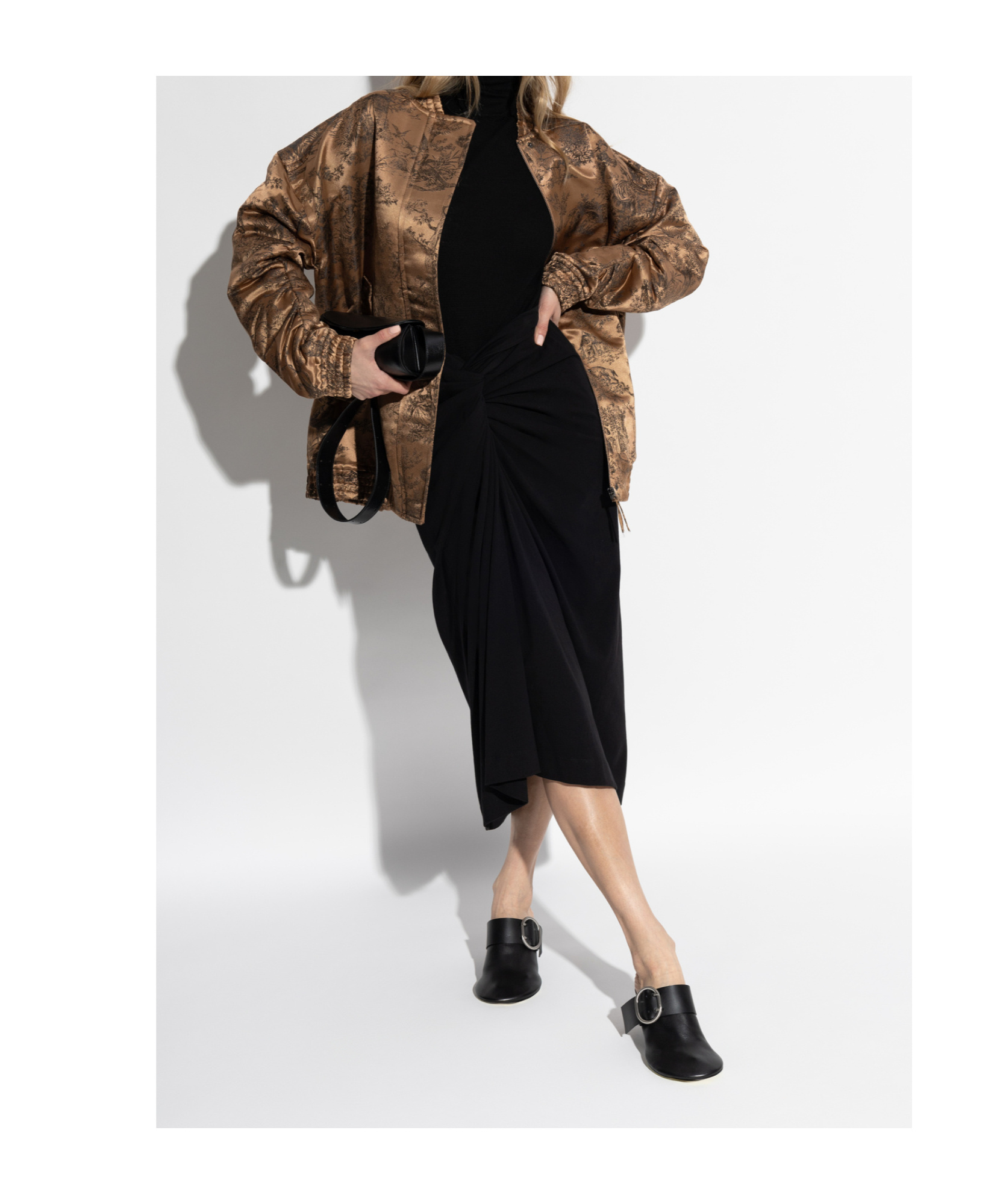 Dries Van Noten Draped Skirt In Black