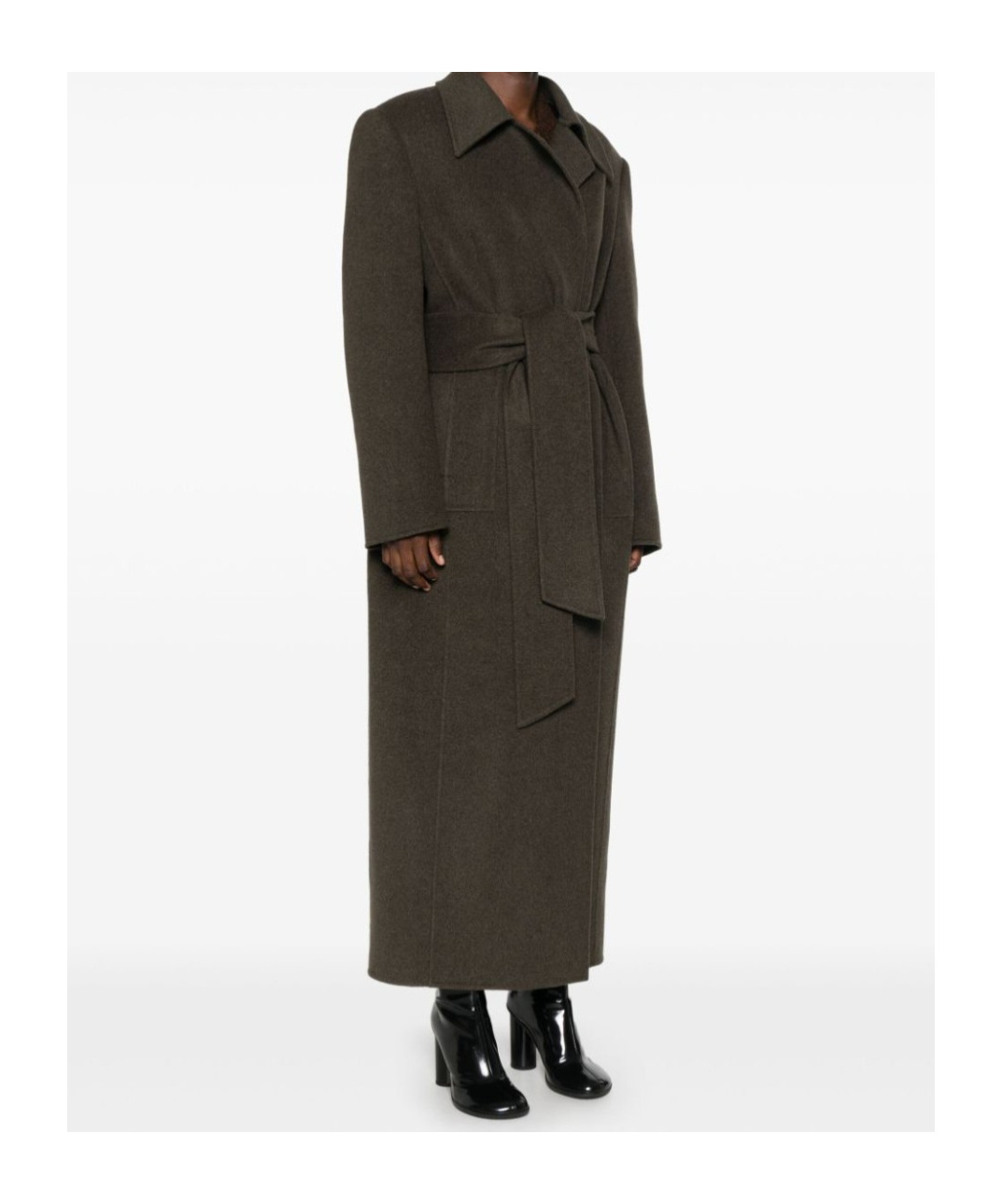 Shop Khaite Long-sleeved Coat In Black