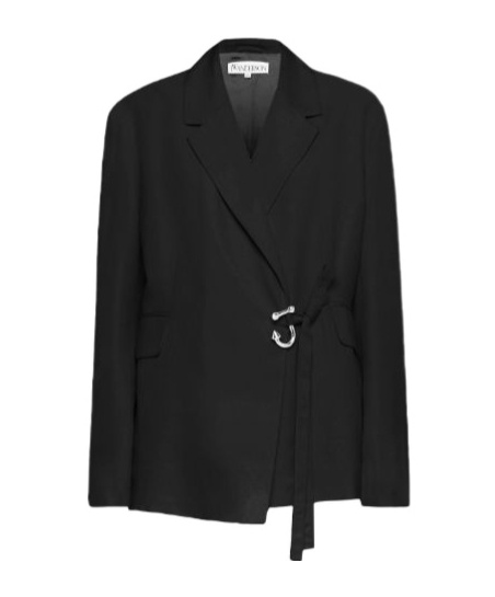 Jw Anderson Tailored Wrap Blazer In Black