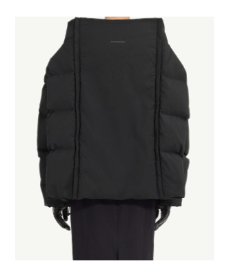 Mm6 Maison Margiela Short Puffer Jacket High Collar In Black
