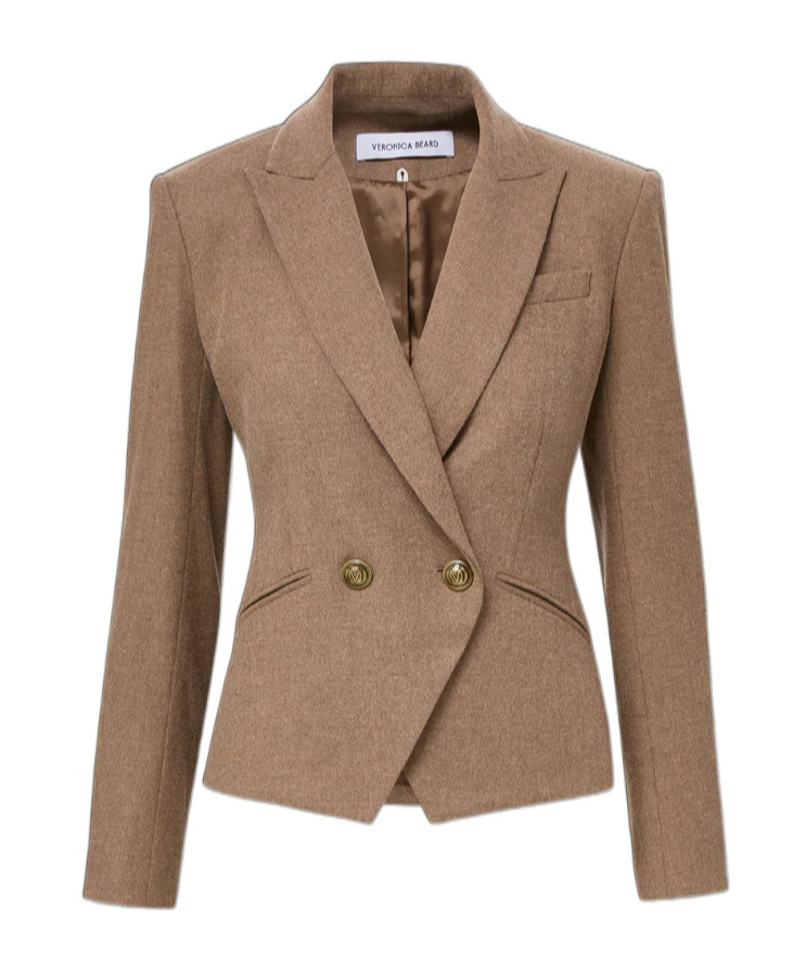 Veronica Beard Rickie Cropped Dickey Jacket In Brown