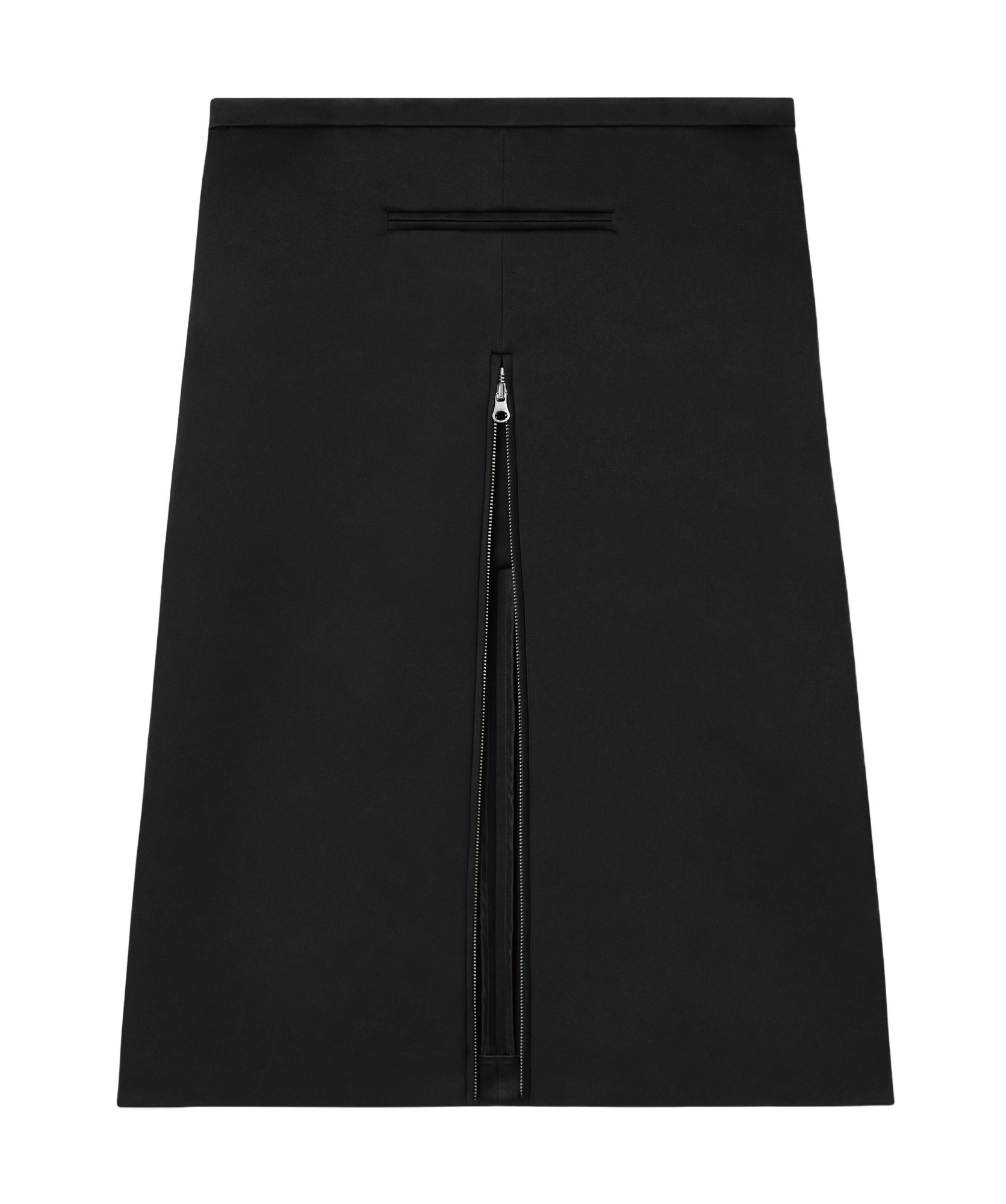 Shop Courrèges Zip-detail Satin Midi Skirt In Black