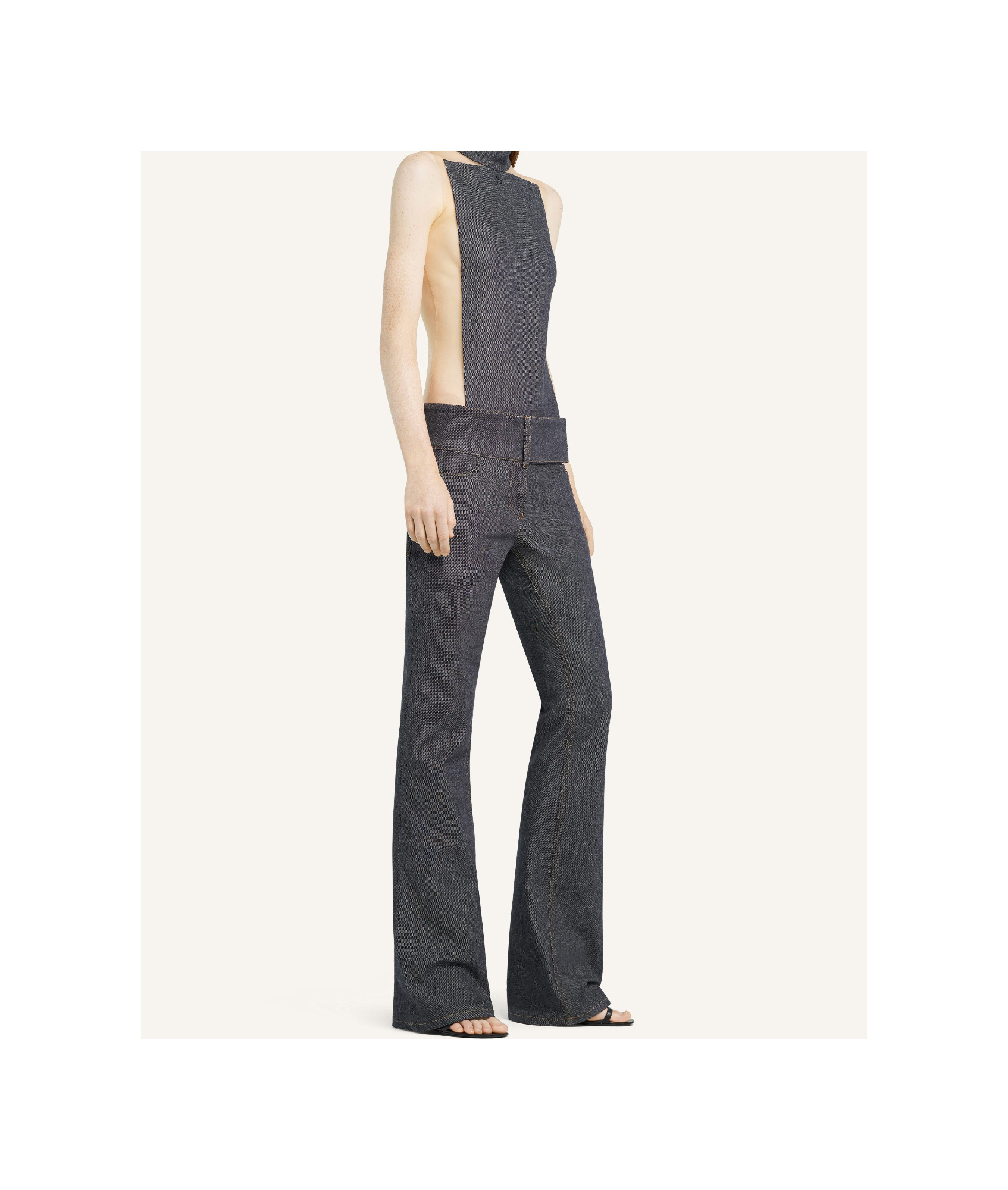 Courrèges Belted Bootcut Jeans