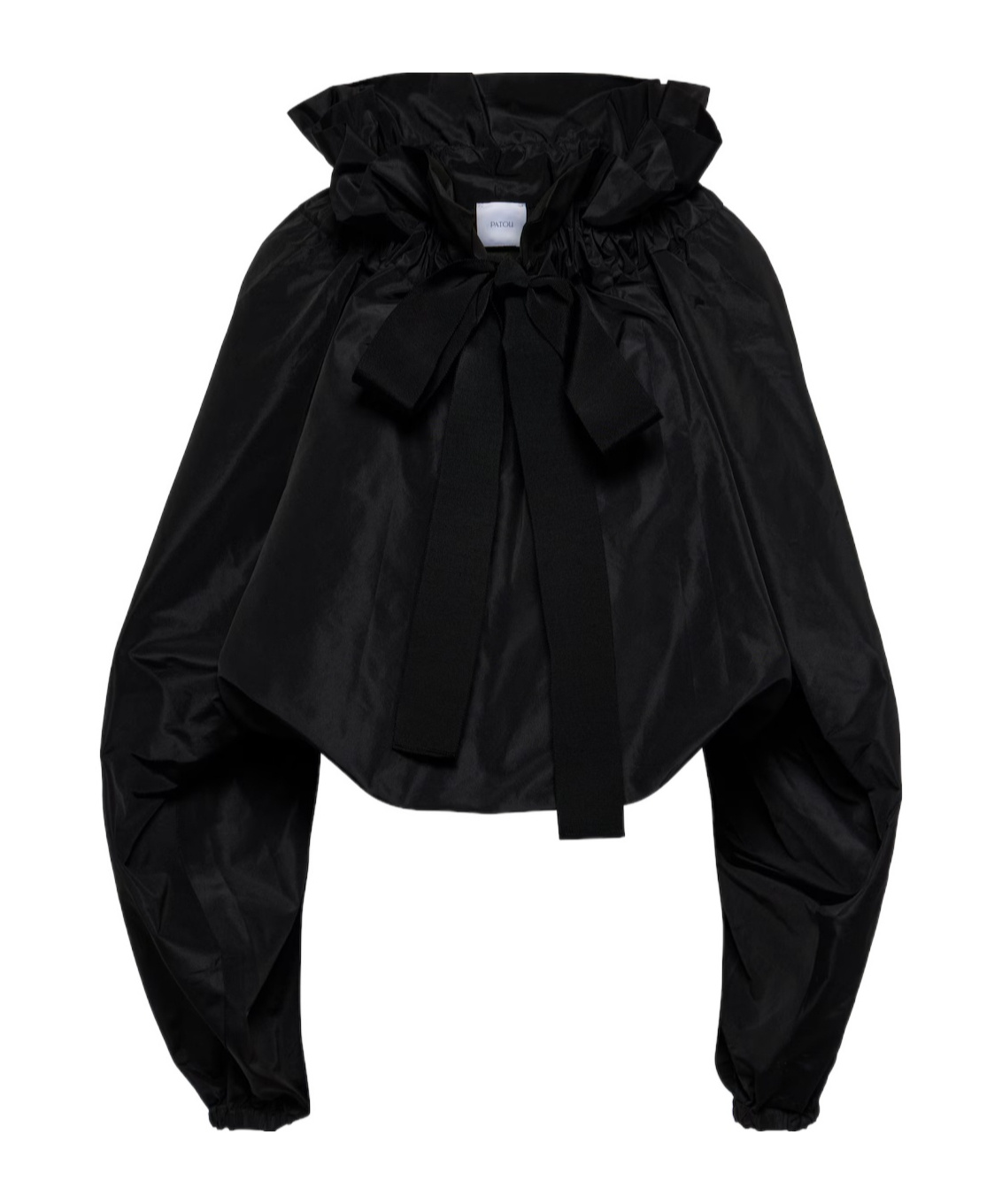 Patou Ruffled Cropped Cardigan In Black