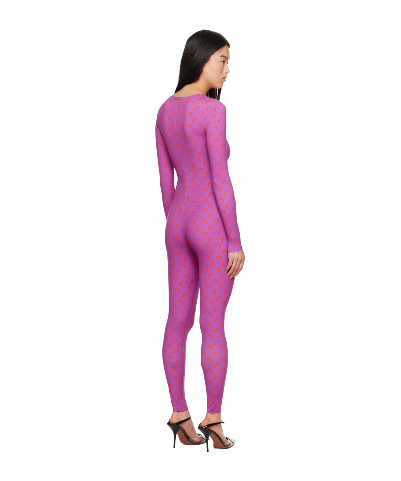 Marine Serre Purple All Over Moon Jumpsuit In Pink