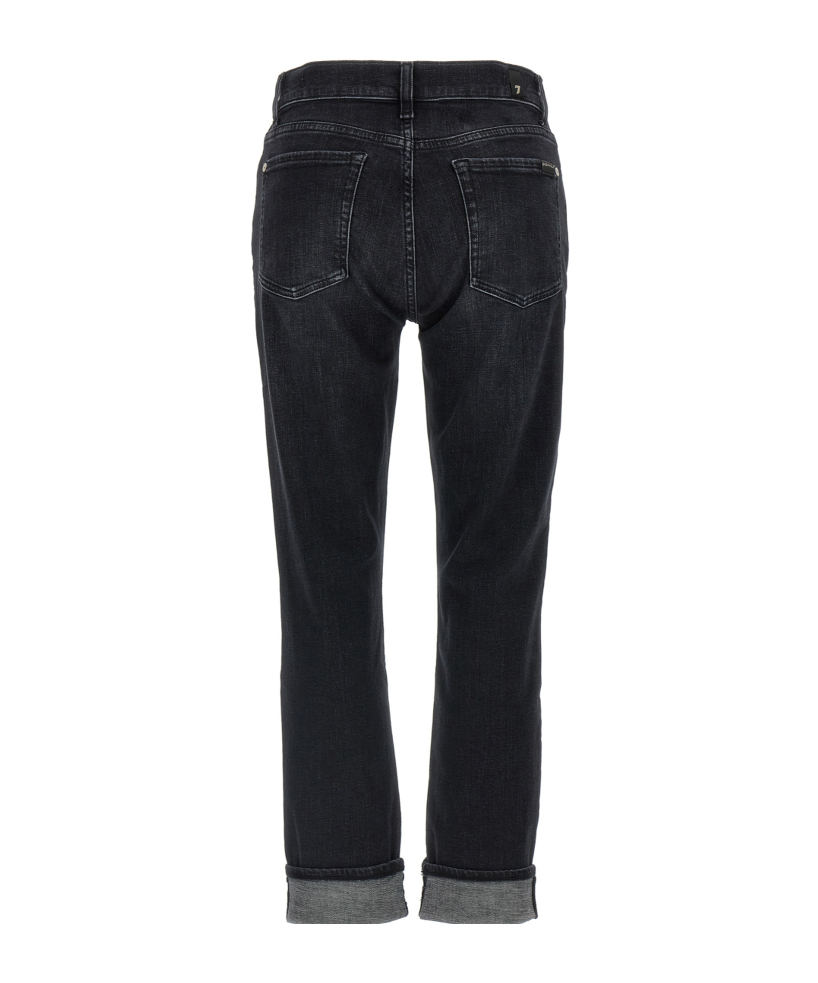 7 For All Mankind Belt Loop Denim Trousers In Black