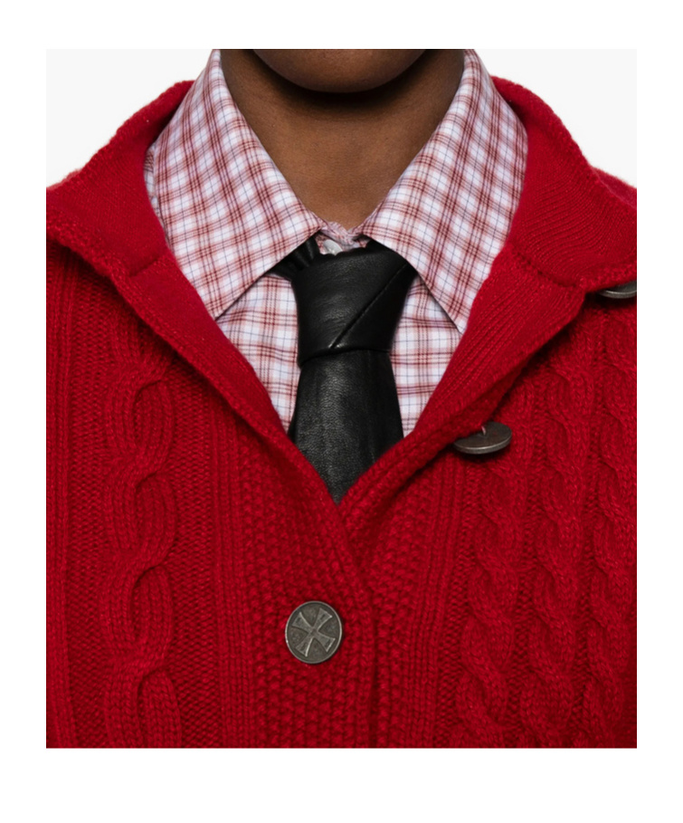 Enfants Riches Deprimes Long-sleeved Knitted Cardigan In Red