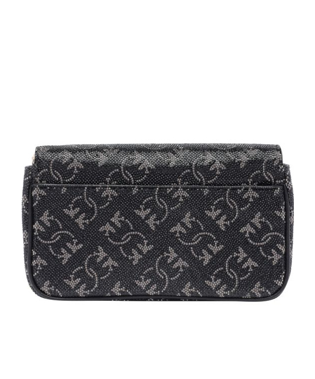 Shop Pinko Monogram Love One Pocket Crossbody Bag In Black