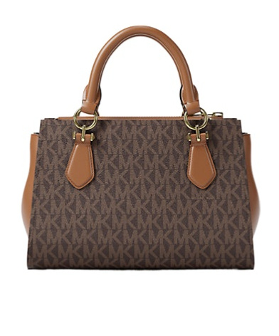 Michael Kors Marilyn Small Signature Logo Messenger Bag In Brown