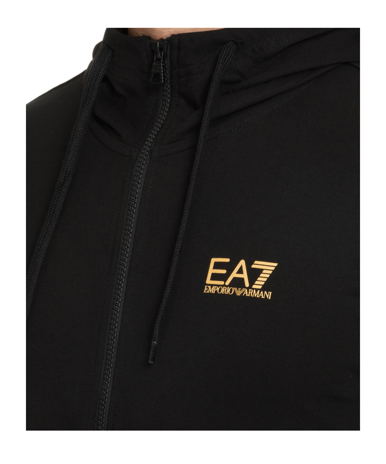 Ea7 Hoded Sportswear Set In Black