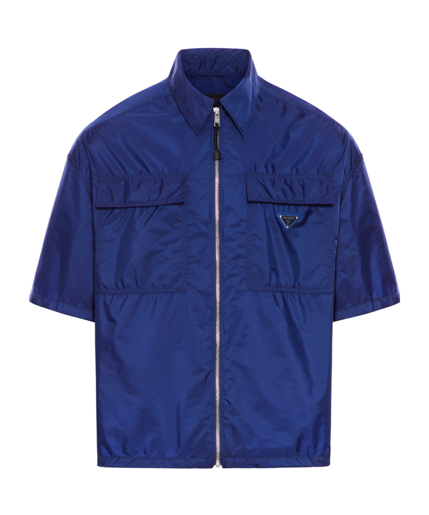 Prada Zippered Shirt In Blue