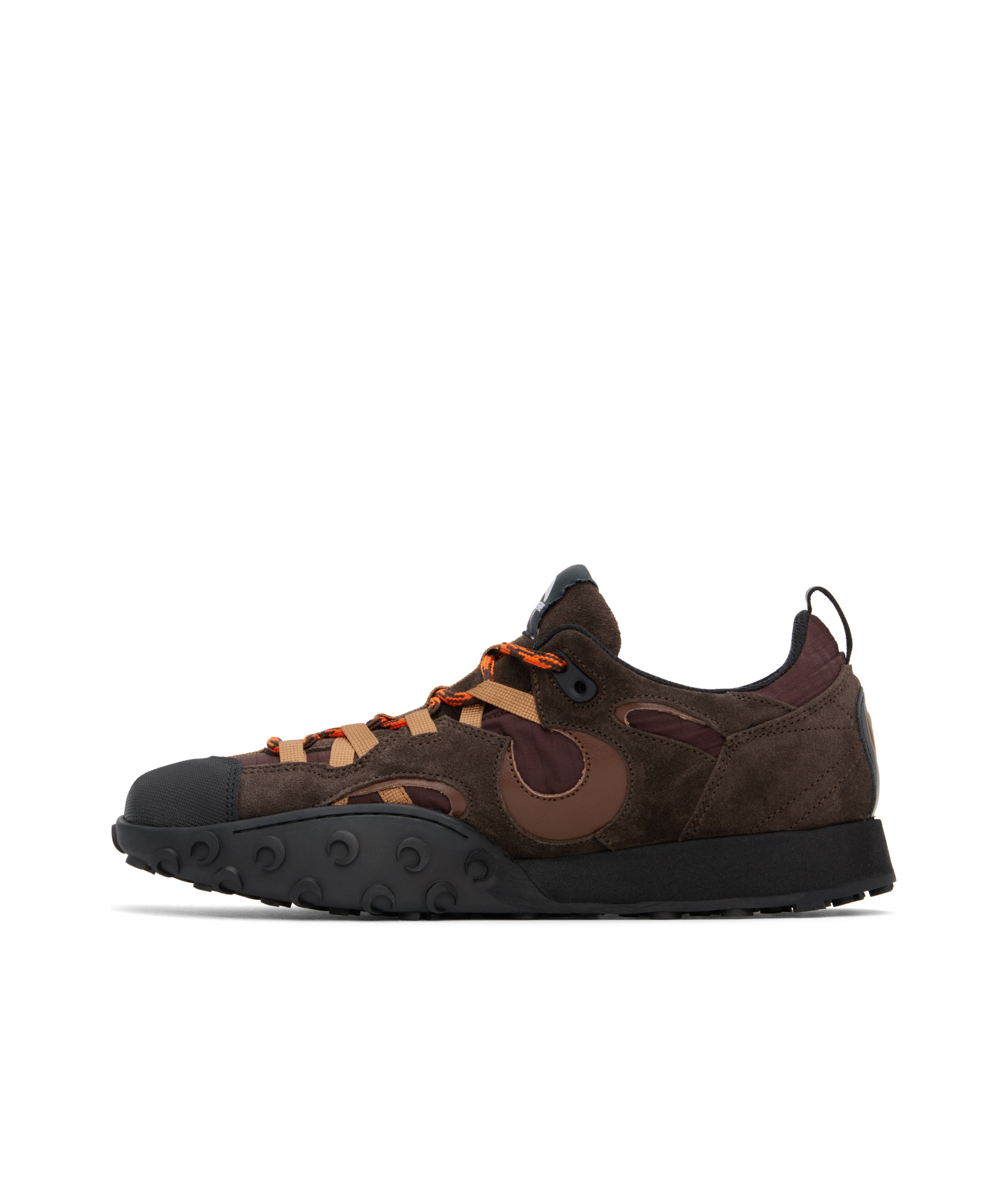 Marine Serre Brown Metal Free Leather Ms Rise Ii Sneakers In Black