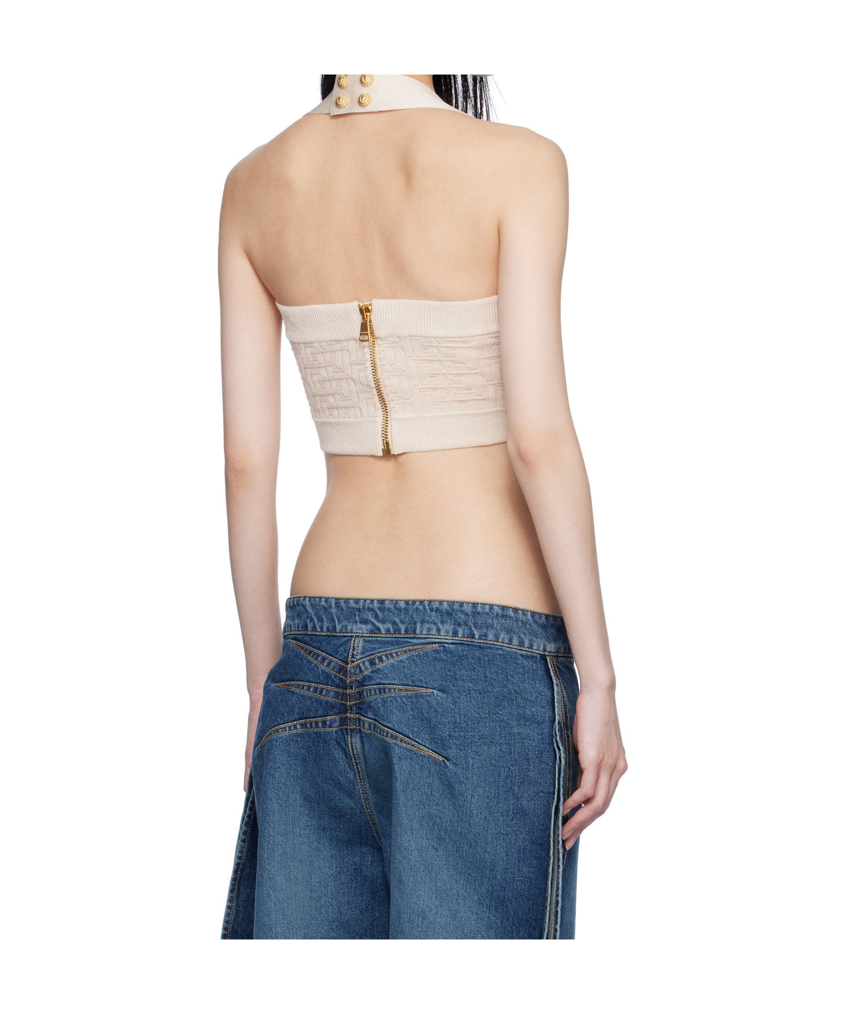 Balmain Neck Top In Multicolor