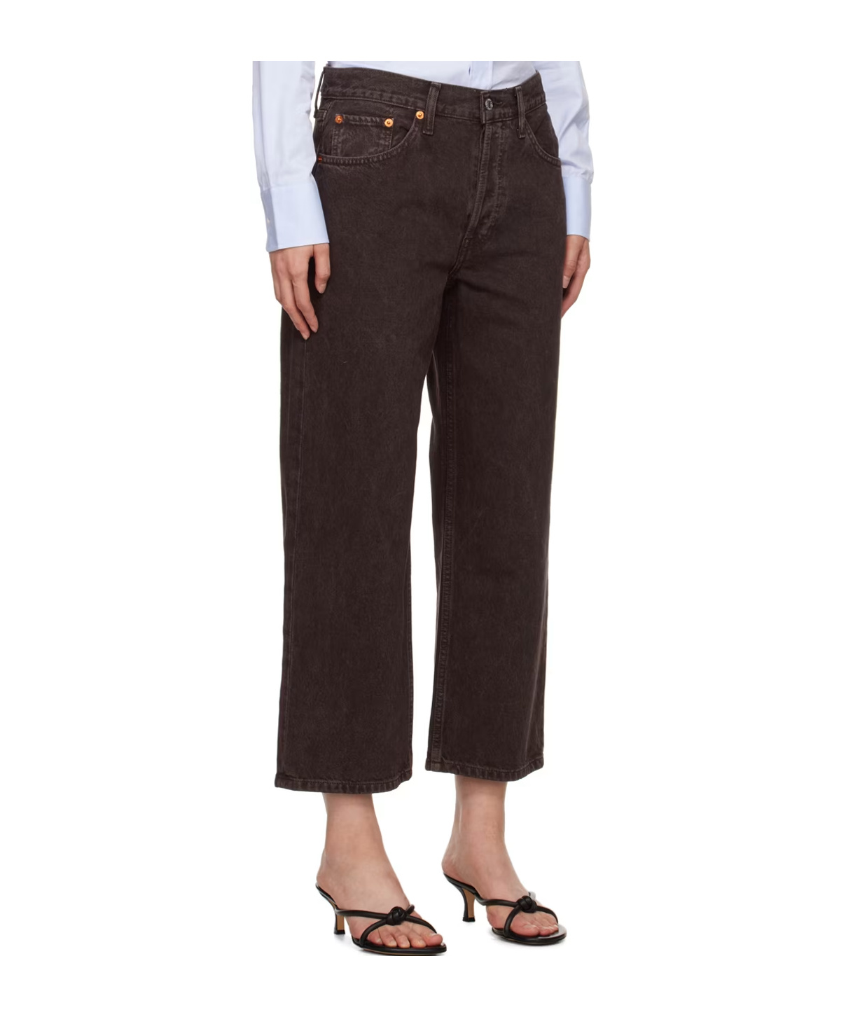 Re/done Mid-rise Wide-leg Jeans In Black