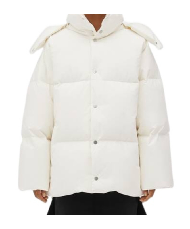 Bottega Veneta Hooded Padded Long-sleeve Jacket In White