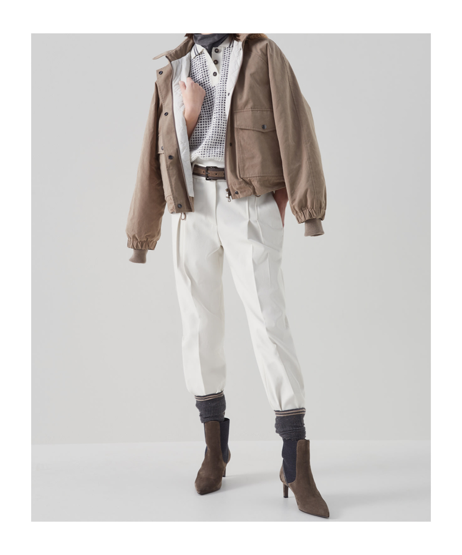 Brunello Cucinelli Padded Hooded Jacket In Brown