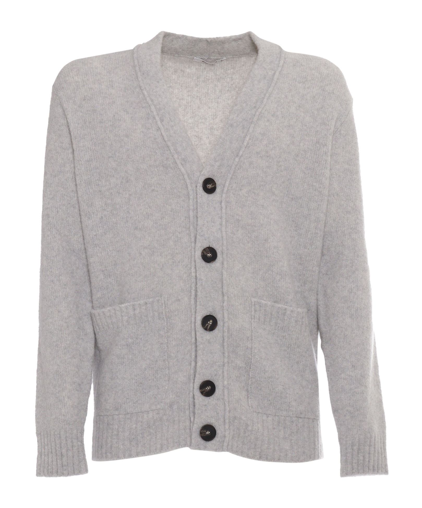 Kangra Cashmere Long-sleeved Knitted Cardigan In Gray