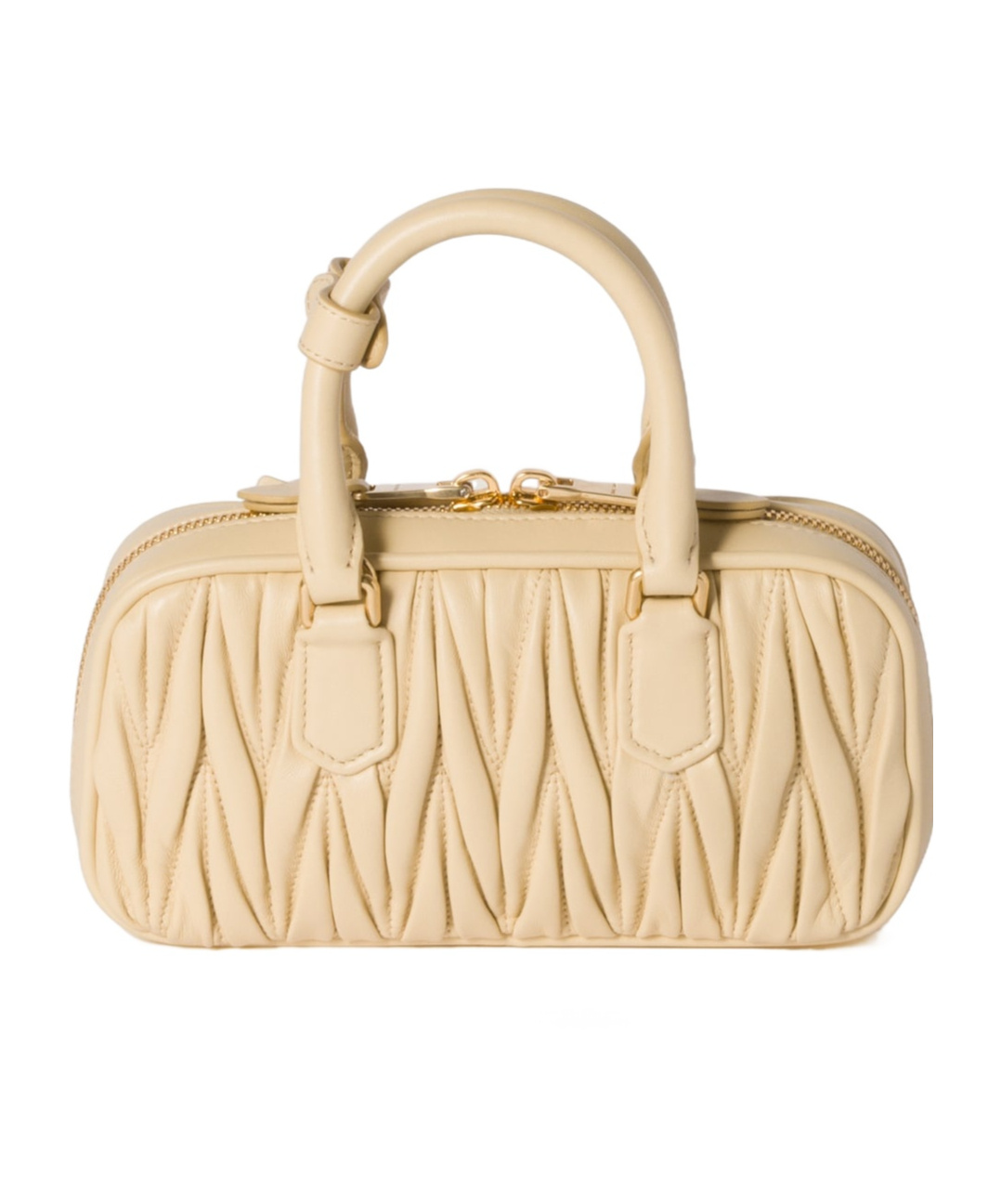 Miu Miu Arcadie Leather Handbag In Nude