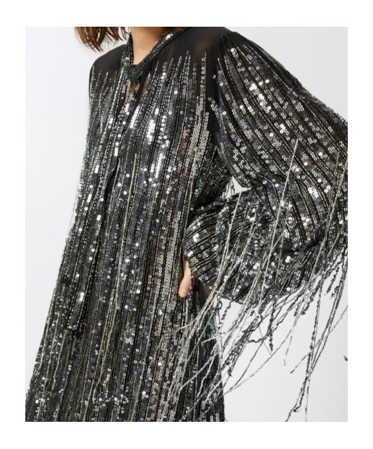 Pinko Sequined Mini Dress In Black