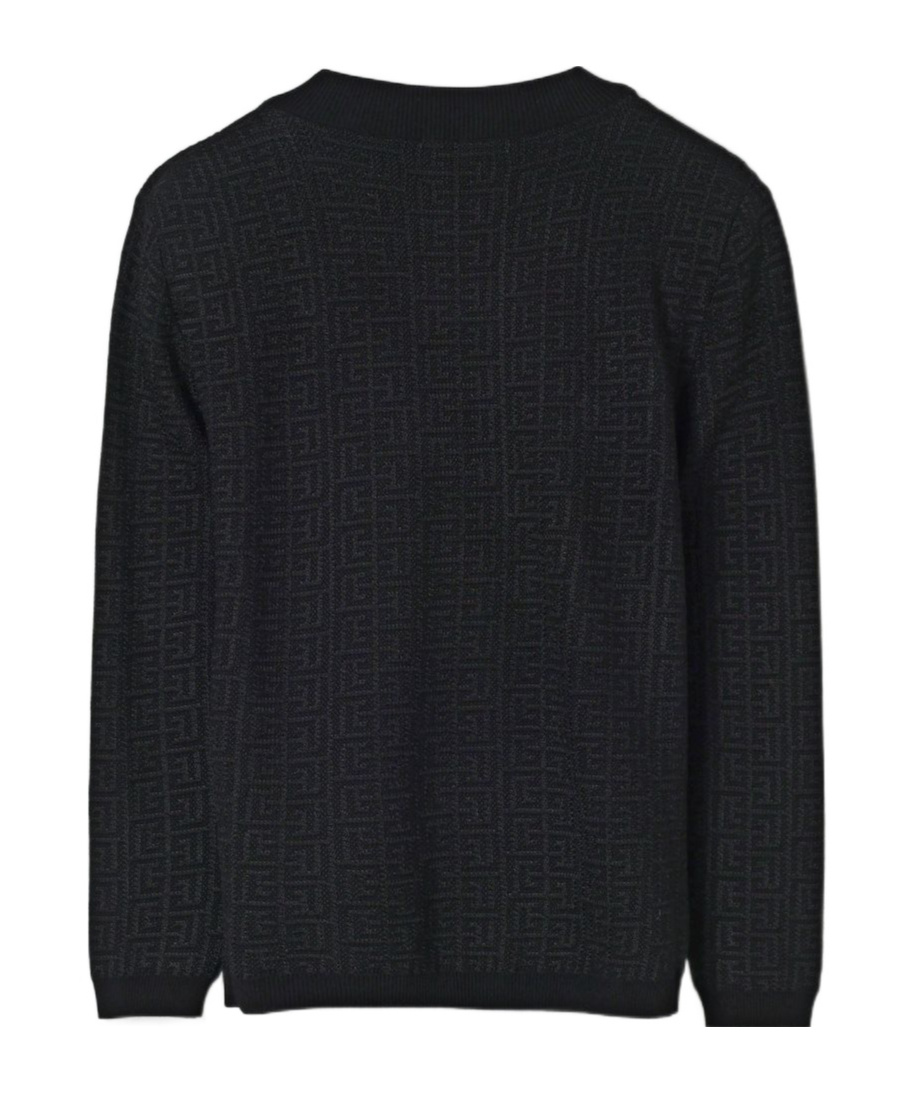 Balmain Monogram-pattern Sweater In Black