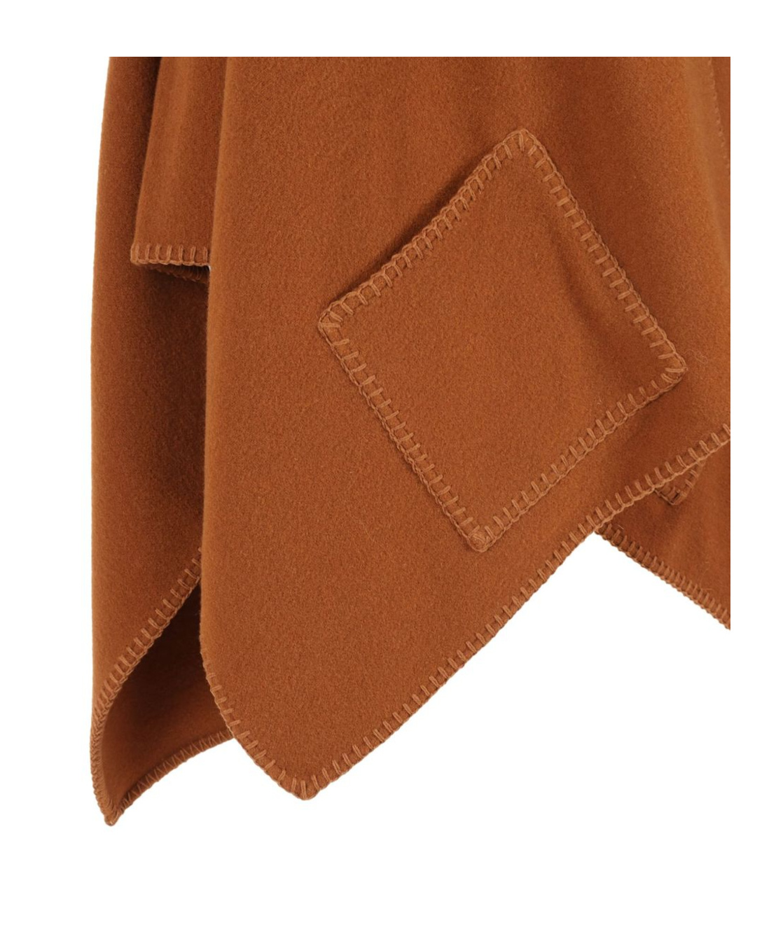 Fabiana Filippi Wool Cape With Patch Pockets And Piercing Detail In Brown