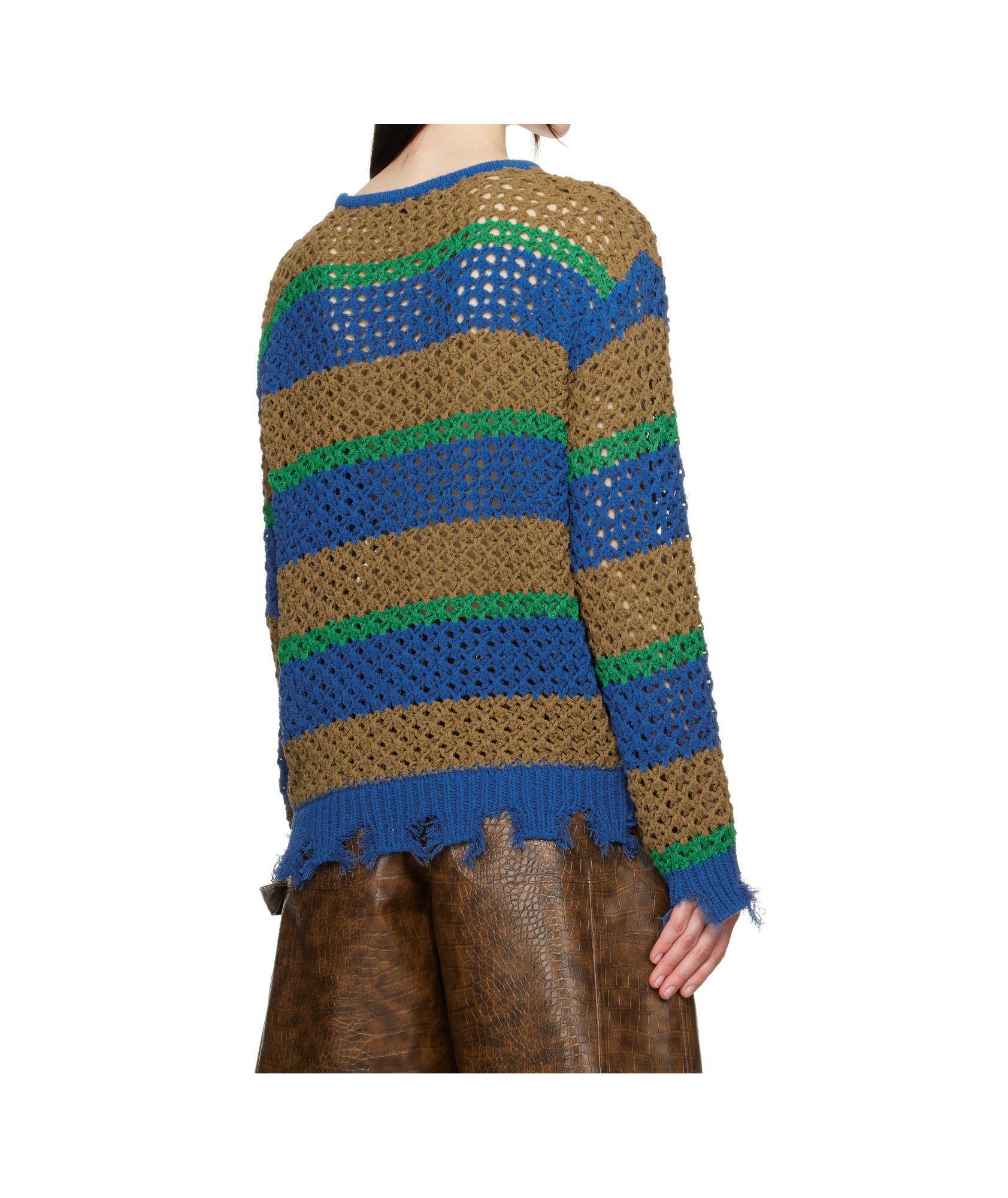 Andersson Bell Multicolor Damaged Stripe Sweater In Multi-color