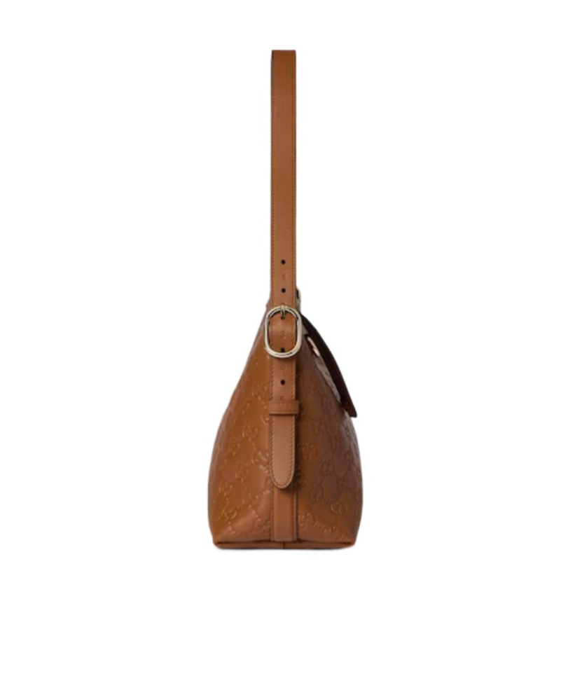 Gucci Gg Emblem Medium Shoulder Bag In Brown