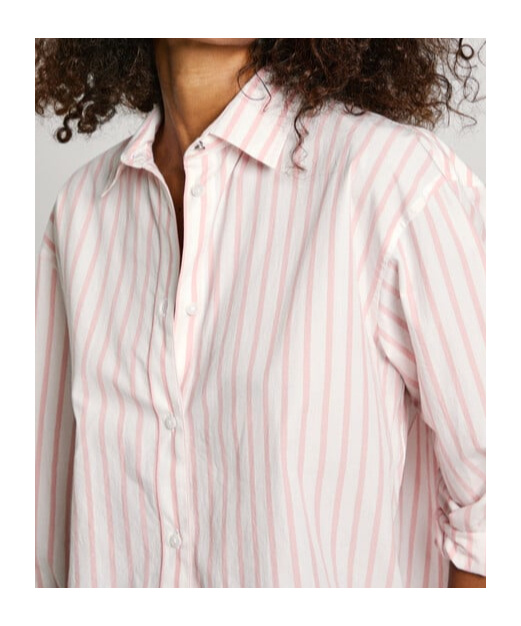 Pepe Jeans London Lapel Long-sleeved Shirt In Pale Pink