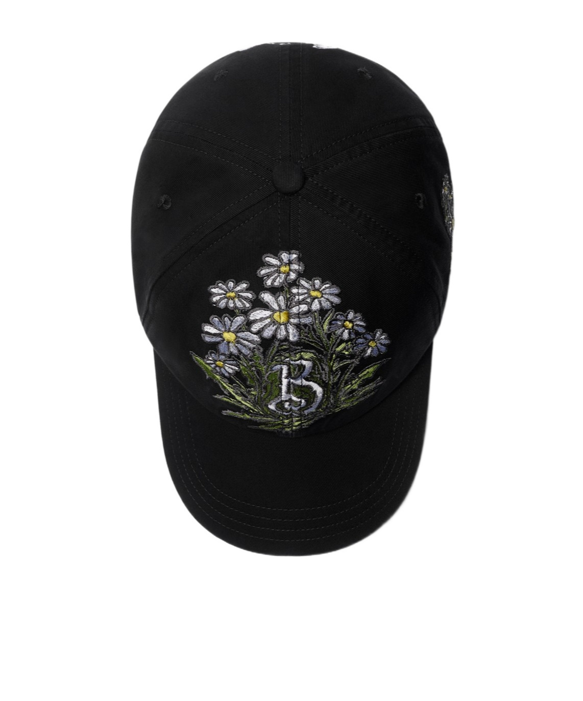 Burberry Daisy B Gabardine Baseball Cap In Black