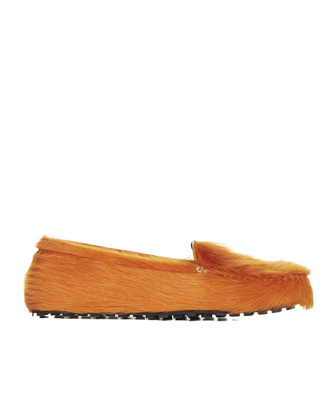 Shop Marni Fluffy Slip-on Flat Shoes In Orange