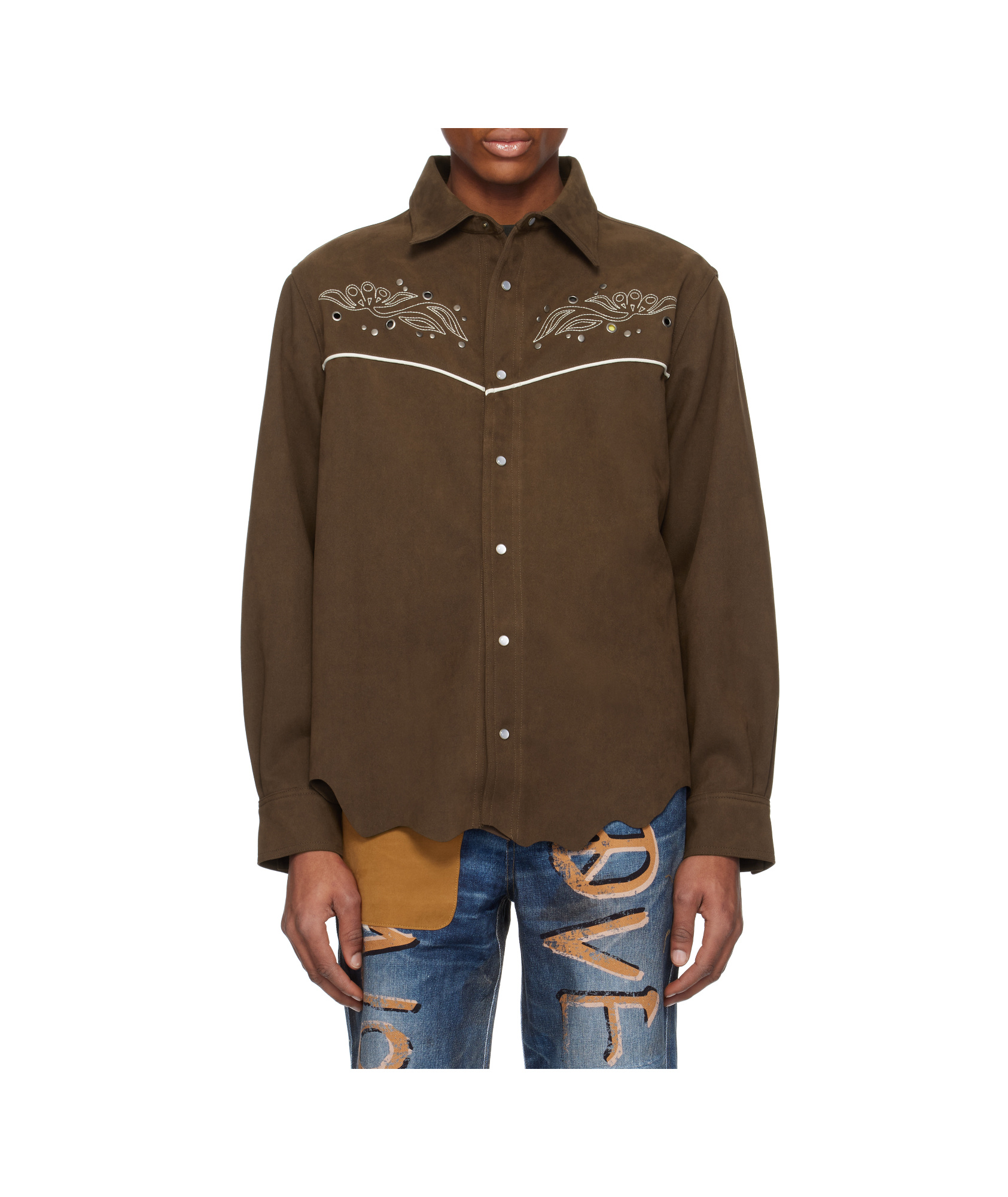 Andersson Bell Lemmans Faux-suede Shirt In Brown