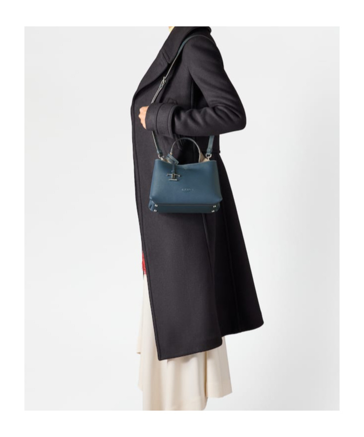 Tod's Leather Micro Clutch Bag Detachable Strap In Blue