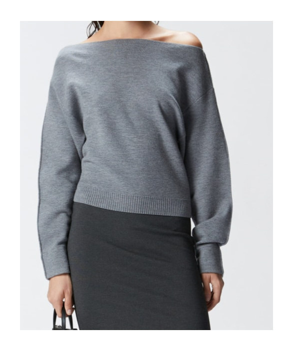 Shop Pinko Boat-neck Sweater In Gray