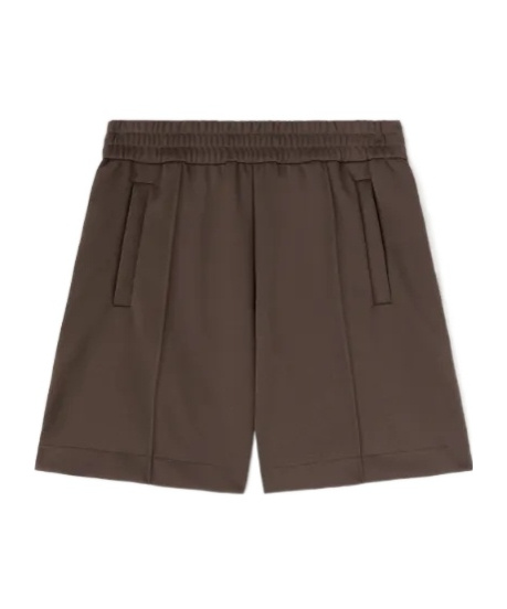 Palm Angels Curved Logo Track Shorts In Brown