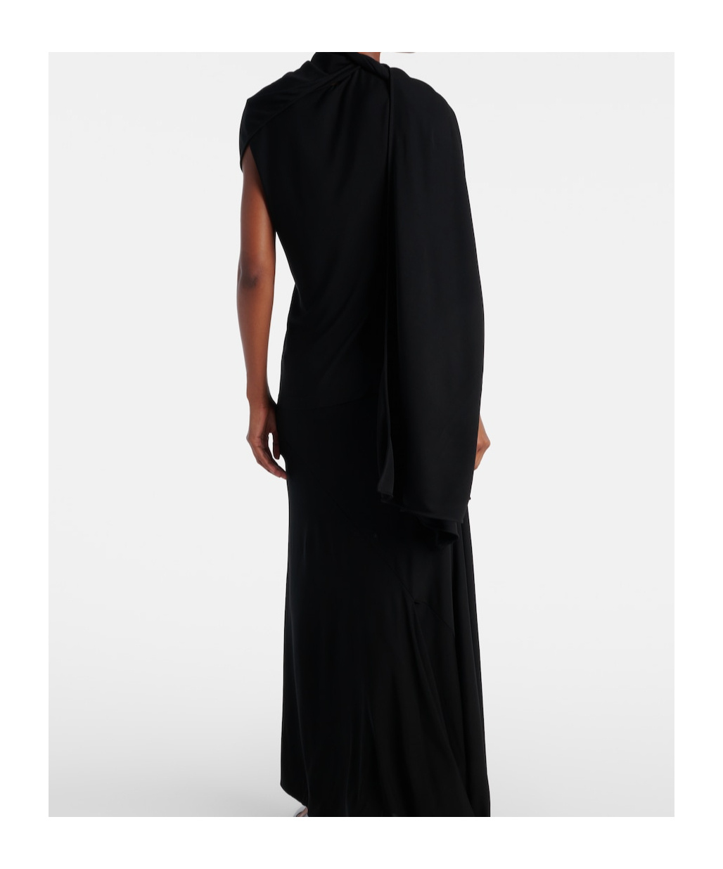 The Row Isadra Draped Crepe-jersey Top In Black